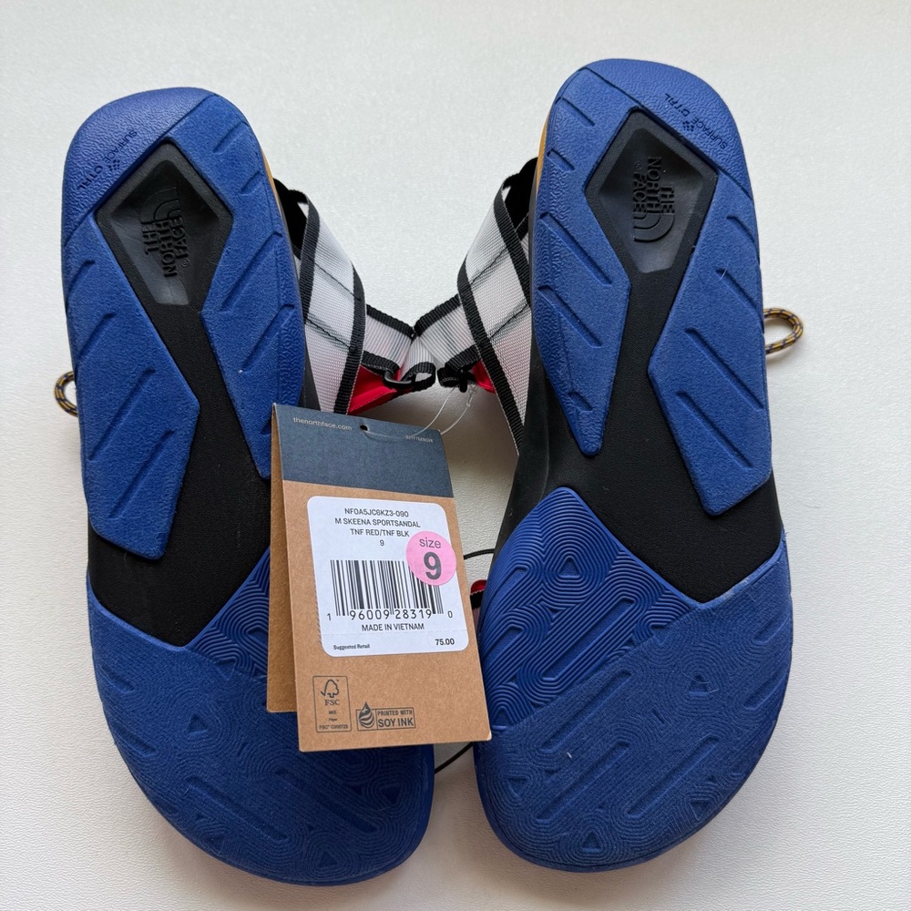 The North Face Skeena Sport Sandals Black Red Blue Yellow Mens Size 9 - Picture 7 of 9